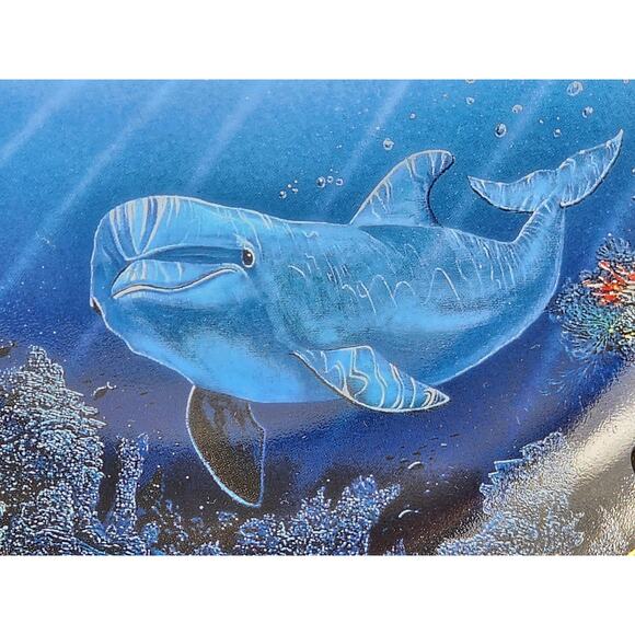 Underwater Paradise Chez Paul Dolphin Year 1991 Porcelain 8" Plate Wall Decor - Picture 5 of 14